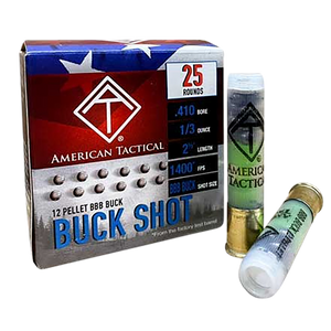 Ati Shotshell, Ati Ac410bbb 410 2.5 Buck Shot 1/3oz 25/10 Ati Shotshell, Ati Ac410bbb 410 2.5 Buck Shot 1/3oz 25/10
