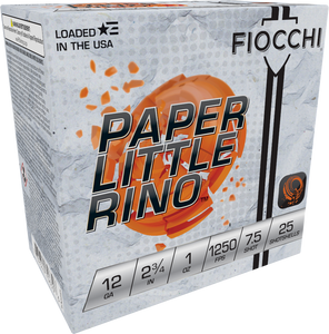 Fiocchi Paper Little Rino, Fio 12fptx75 Ltl Rino Ppr 12 2.75 7sht 1oz 25/10 Fiocchi Paper Little Rino, Fio 12fptx75 Ltl Rino Ppr 12 2.75 7sht 1oz 25/10