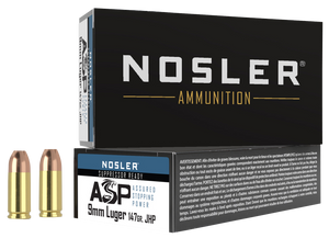 Nosler Assured Stopping Power, Nos 51325 Match Hg 9mm    147 Jhp            50/10 Nosler Assured Stopping Power, Nos 51325 Match Hg 9mm    147 Jhp            50/10