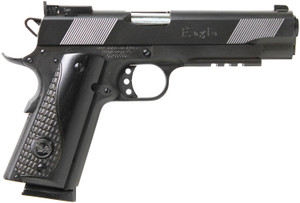 OAKS WHOLESALE DIST/IVER Iver Eagle LR 45 ACP 5-Inch Matte Blued Government-Size Pistol with Black Dymondwood Dual Texture Grips