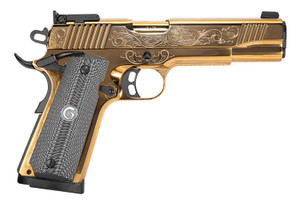 EAA Girsan MC1911 S Lux .45 ACP 5-inch Gold Plated Steel Pistol with Black G10 Grips EAA Girsan MC1911 S Lux .45 ACP 5-inch Gold Plated Steel Pistol with Black G10 Grips