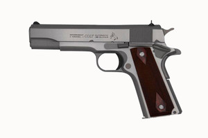Colt Mfg O1911CSS38 1911 Government .38 Super with 5-Inch Stainless Barrel and Rosewood Grips Colt Mfg O1911CSS38 1911 Government .38 Super with 5-Inch Stainless Barrel and Rosewood Grips