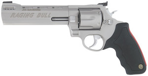 Taurus 2-444069 444 Raging Bull Large 44 Rem Mag 6 Shot 6.50" Matte Stainless Steel Ported Barrel, Cylinder & Frame, Black Rubber Grip, Transfer Bar Safety, Exposed Hammer Taurus 2-444069 444 Raging Bull Large 44 Rem Mag 6 Shot 6.50" Matte Stainless Steel Ported Barrel, Cylinder & Frame, Black Rubber Grip, Transfer Bar Safety, Exposed Hammer