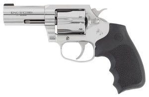Colt Mfg King Cobra .357 Magnum Revolver with 3-inch Stainless Steel Barrel and Black Hogue Overmolded Grip Colt Mfg King Cobra .357 Magnum Revolver with 3-inch Stainless Steel Barrel and Black Hogue Overmolded Grip