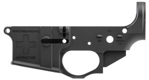Spikes Water Boarding Instructor Stripped Lower Receiver for AR-15 - Multi-Caliber 7075-T6 Aluminum, Black Anodized