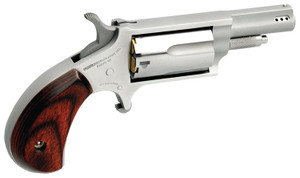 NAA 22MP Mini-Revolver in .22 WMR with Rosewood Birdshead Grip and Stainless Steel Finish