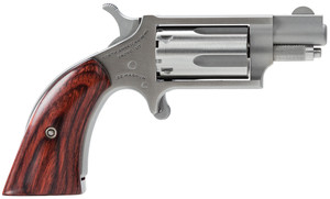NAA 22MSGBG Mini-Revolver in 22 WMR with Wood Boot Grip – Compact Stainless Steel Frame