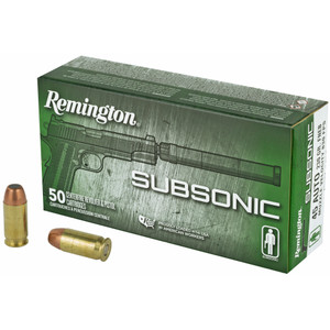 Remington REM28428 Subsonic .45 ACP 230-Grain Ammunition (50 Rounds)