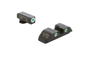 AmeriGlo Classic Sight Set GL-5113 for Glock Pistols – Green Tritium Night Sights with White Outlines