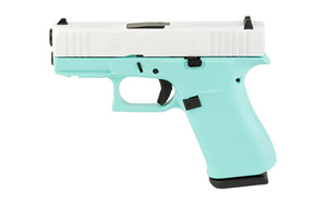 GLOCK 43X 9mm Sub-Compact Striker Fired Pistol with Robin's Egg Blue and White Cerakote Finish