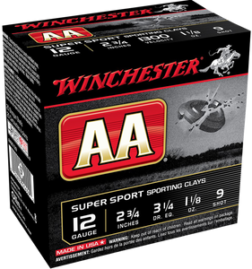 Winchester Ammo Aa, Win Aasc129 Aa Spt Cly 12 2.75 9sh 11/8 25/10 Winchester Ammo Aa, Win Aasc129 Aa Spt Cly 12 2.75 9sh 11/8 25/10