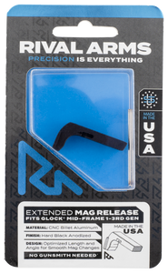Rival Arms Magazine Release, Rival Ra72g001a Mag Release Ext Glock Gen3 Blk Rival Arms Magazine Release, Rival Ra72g001a Mag Release Ext Glock Gen3 Blk