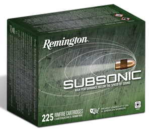Remington Ammunition Subsonic, Rem 21249 Ss225    22lr 40 Hp               225/10 Remington Ammunition Subsonic, Rem 21249 Ss225    22lr 40 Hp               225/10