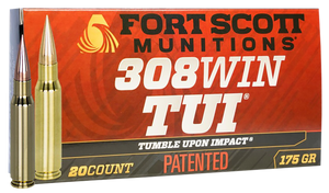 Fort Scott Munitions Tumble Upon Impact (tui), Fsm 308-175-scv2      308win 175gr Tui       20/10 Fort Scott Munitions Tumble Upon Impact (tui), Fsm 308-175-scv2      308win 175gr Tui       20/10