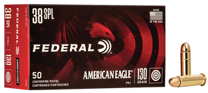 Federal American Eagle, Fed Ae38k          38sp     130 Fmj          50/20 Federal American Eagle, Fed Ae38k          38sp     130 Fmj          50/20