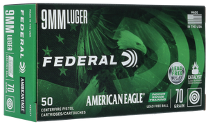 Federal American Eagle Irt, Fed Ae9lf1 9mm 70 Ldfr Rng 50/10 Federal American Eagle Irt, Fed Ae9lf1 9mm 70 Ldfr Rng 50/10