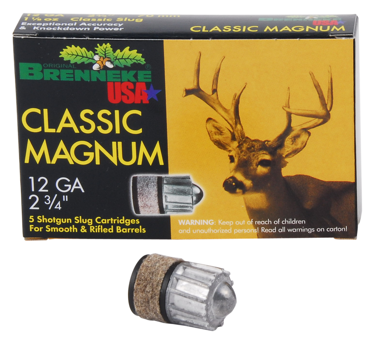 Brenneke Classic Magnum, Br Sl122clm   Cl-mag        12 2.75 Slug 11/8 5/50