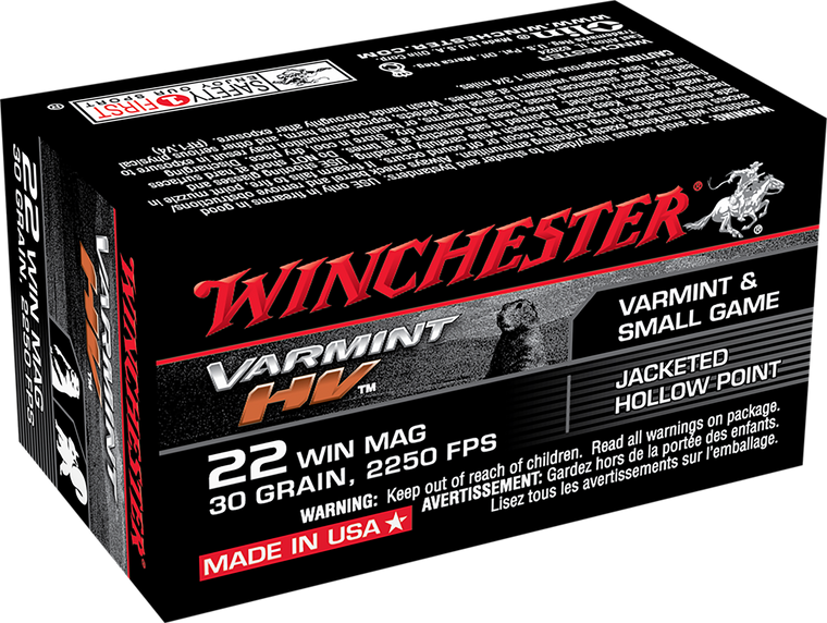 Winchester Ammo Varmint Hv, Win S22m2           22wmr    30 Jhp  Varmint 50/40