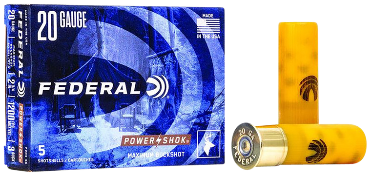 Federal Power-shok, Fed F2033b    Pwrshk     20 3bk       Buck    5/50