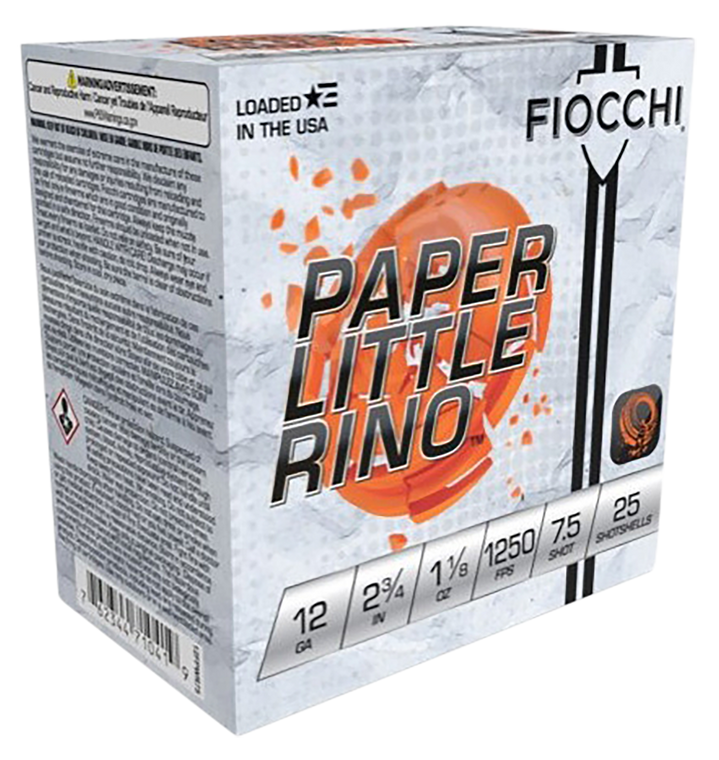 Fiocchi Paper Little Rino, Fio 12fpwr75 Ltl Rino Ppr  12 2.75 7sht  1oz 25/10