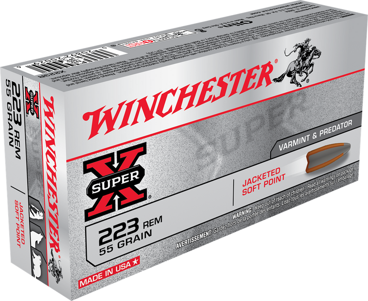 Winchester Ammo Super X, Win X223r           223      55 Psp          20/10