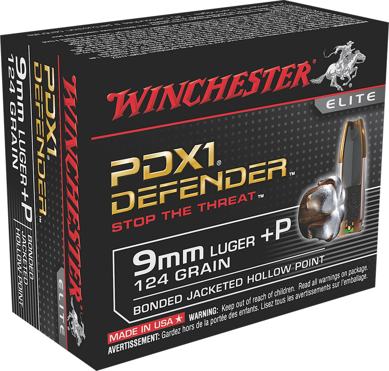 Winchester Ammo Defender, Win S9mmpdb         9mm+p   124 Pdx          20/10