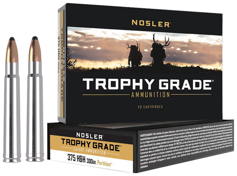 Nosler Trophy Grade Safari, Nos 40608 Safari 375h&h   300 Solid          20/10