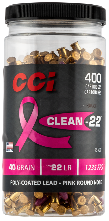 Cci Clean-22, Cci 955cc 22lr    Trgt Cln Pnk 40 Hv *bttle 400/08 Cci Clean-22, Cci 955cc 22lr    Trgt Cln Pnk 40 Hv *bttle 400/08