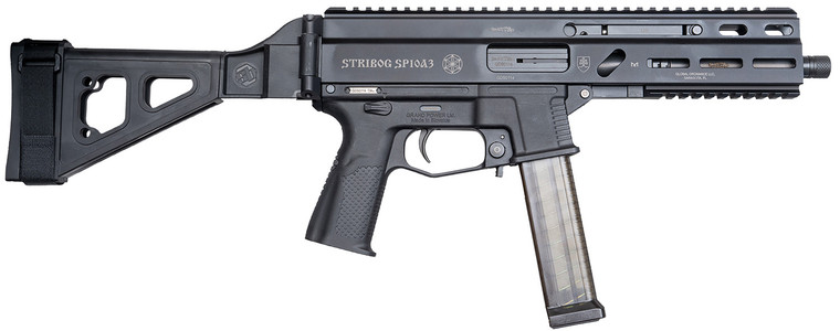 Grand Power Stribog SP10A3 10mm Auto Semi-Auto Pistol with 8-inch Threaded Barrel and Black Polymer Stock