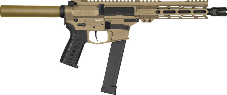 CMMG Banshee MK10 10mm Auto 8-Inch Threaded Barrel Rifle - Coyote Tan, Black Nitride Finish, M-LOK Handguards, Glock Compatible