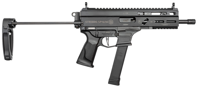 Grand Power Stribog SP9A3G 9mm Luger 8-inch Black PDW with Tailhook Brace
