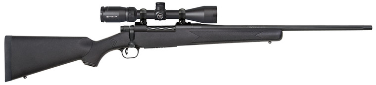 Mossberg Patriot 27932 .243 Winchester Bolt-Action Rifle with Vortex Crossfire II Scope - 22-inch Fluted Barrel, Black Synthetic Stock
