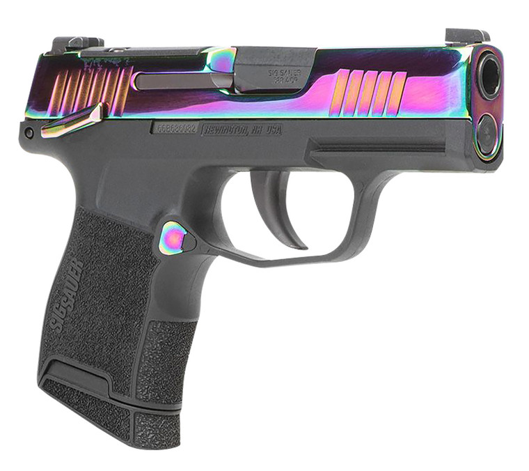 Sig Sauer P365 380 ACP Micro-Compact Pistol with Rainbow Titanium Accents, Part Number 365380RBTMS