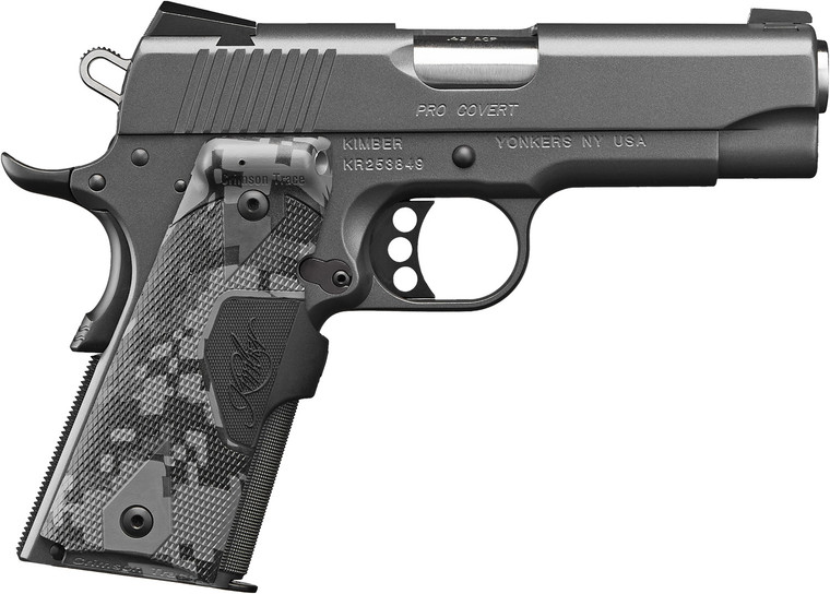 Kimber MFG Inc. 3000244 Pro Covert 45 ACP 4-Inch Stainless Steel Pistol with Crimson Trace Urban Camouflage Grips