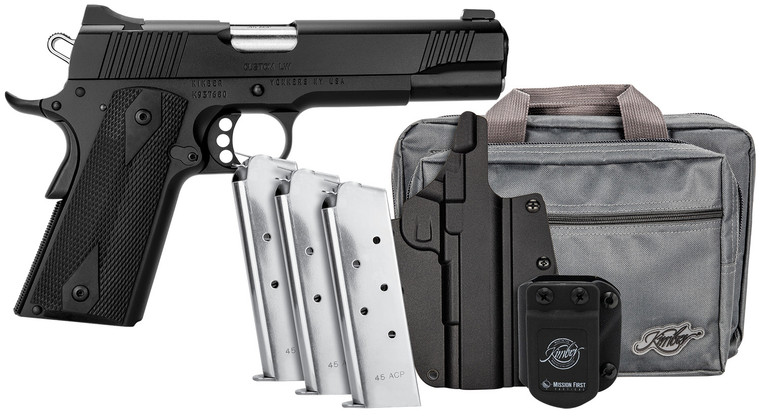 Kimber Mfg. Inc. 3700812 Custom LW Club Bundle 45 ACP 5-inch with Optic-Ready Slide and Black Hogue Rubber Grips Kimber Mfg. Inc. 3700812 Custom LW Club Bundle 45 ACP 5-inch with Optic-Ready Slide and Black Hogue Rubber Grips