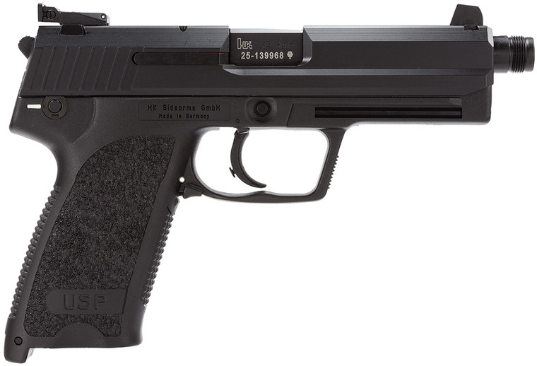 HK USP45 Tactical V1 Semi-Automatic Pistol with 5.09-inch Barrel, Black Polymer Frame and Adjustable Sights HK USP45 Tactical V1 Semi-Automatic Pistol with 5.09-inch Barrel, Black Polymer Frame and Adjustable Sights