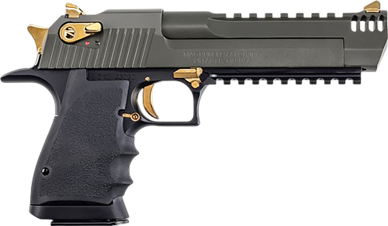 Magnum Research DE44L6MSG DE Eagle 44 Magnum 6-Inch Pistol with Black Anodized Finish and Gold Controls