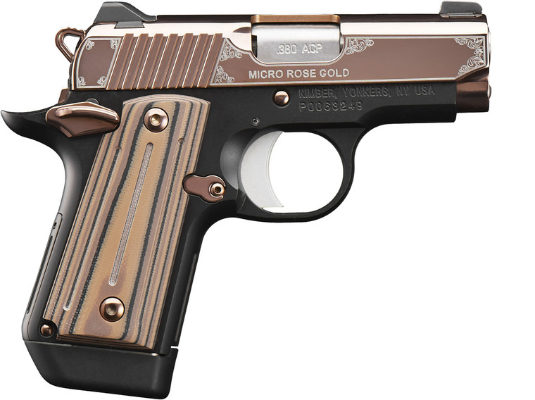 Kimber Micro Rose Gold NS 380 ACP Pistol with 2.75 Inch Barrel and G10 Grips