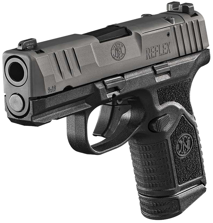 FN Reflex MRD 9mm Luger Micro-Compact Pistol with 3.3-inch Barrel, Black Finish, and Optic Ready Slide FN Reflex MRD 9mm Luger Micro-Compact Pistol with 3.3-inch Barrel, Black Finish, and Optic Ready Slide