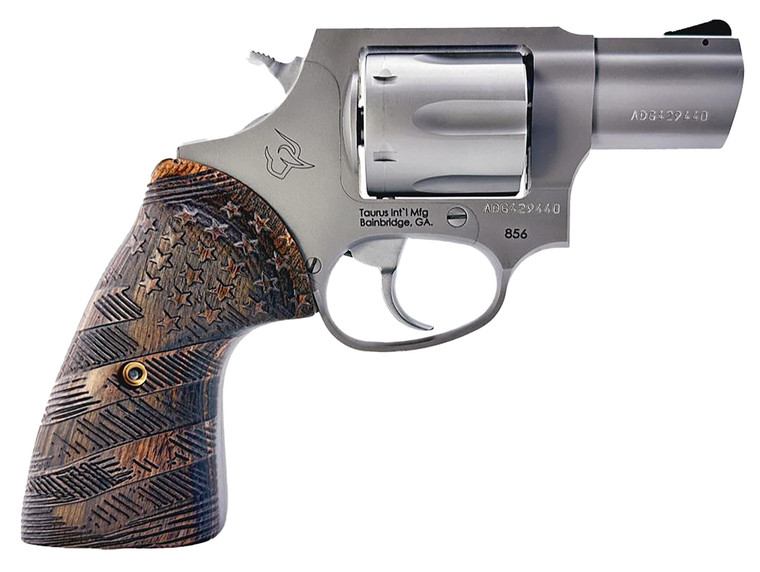 Taurus 2-85629-US2 Small 6-Shot .38 Special Plus P Revolver with Matte Stainless Steel Barrel and Custom Wood Grip