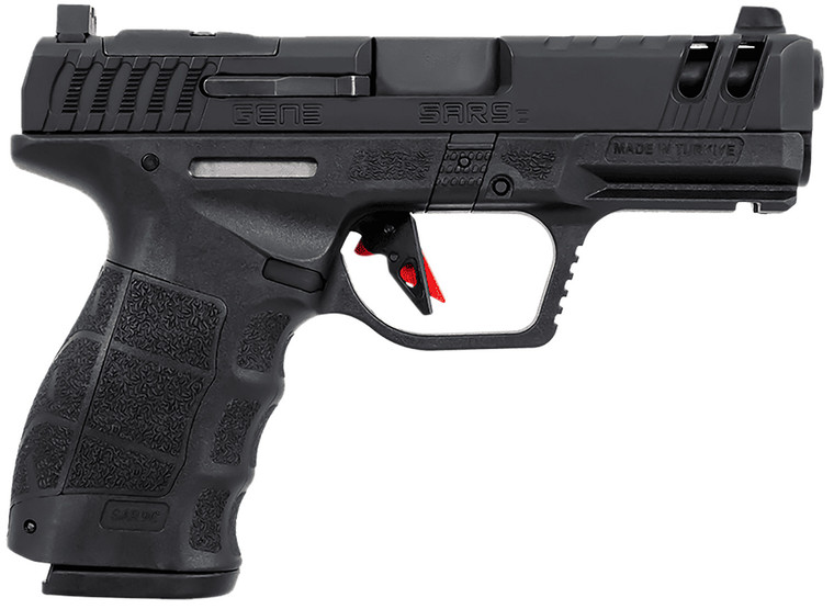 Sar USA SAR9CG3BL Compact 9mm Luger Pistol with Optic Ready Slide and Interchangeable Grips
