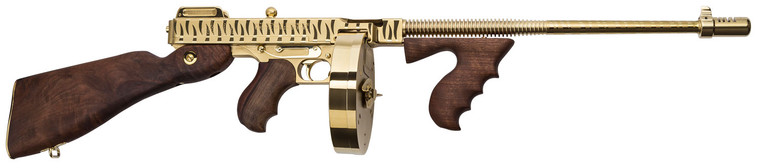 Thompson T150DTGTS 1927A-1 Deluxe 45 ACP Rifle with Gold Tiger Stripe Finish and 16.5-Inch Barrel