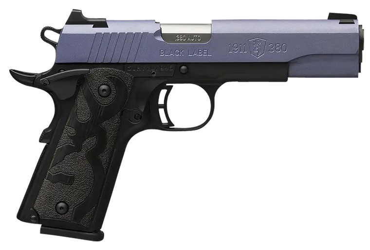 Browning 051985492 1911 Black Label Full-Size 380 ACP Pistol with Matte Stainless Steel Barrel and Crushed Orchid Cerakote Slide
