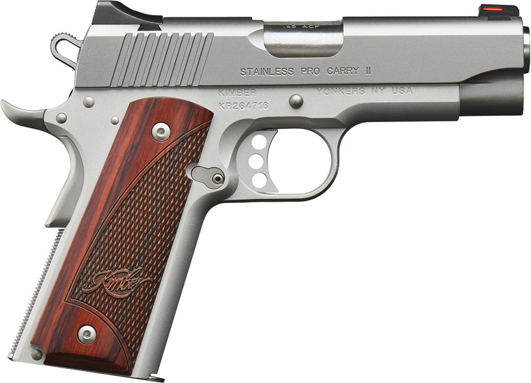 Kimber Mfg. Inc. 3200323 Stainless Pro Carry II 9mm Luger Pistol with 4-Inch Barrel and Rosewood Grips
