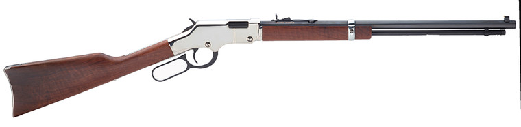 Henry Golden Boy Silver 17 HMR Lever-Action Rifle with 20-Inch Octagon Barrel and American Walnut Stock