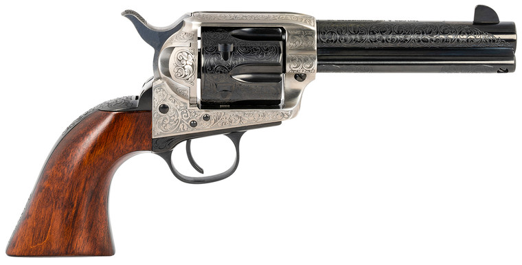 Taylors & Company 550925 1873 Cattleman .45 Colt with 4.75-inch Blued Floral Engraved Barrel