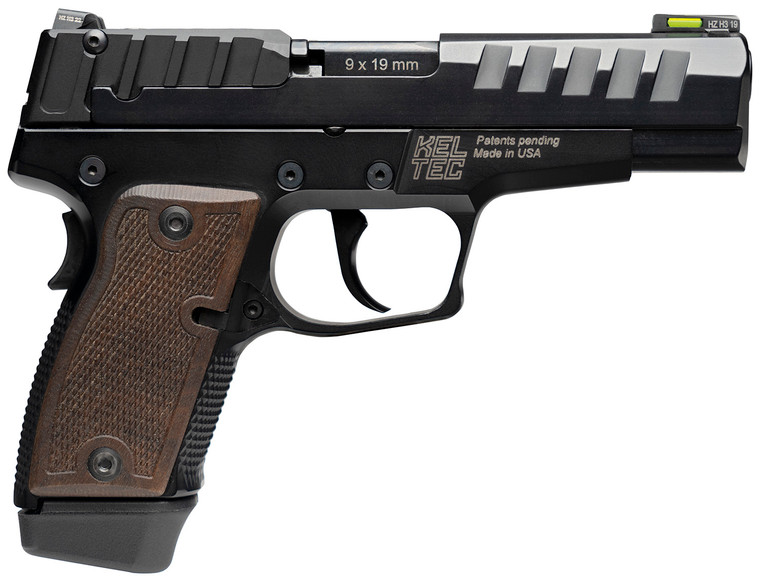 Kel-Tec P15MBLK 9mm Luger Pistol with 4-Inch Barrel and American Walnut Grips