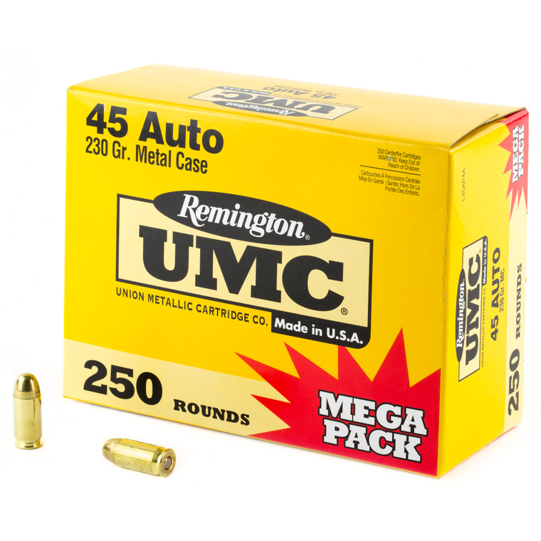 Remington UMC MP 45 ACP 230-Grain FMJ Ammunition - Pack of 250/1000