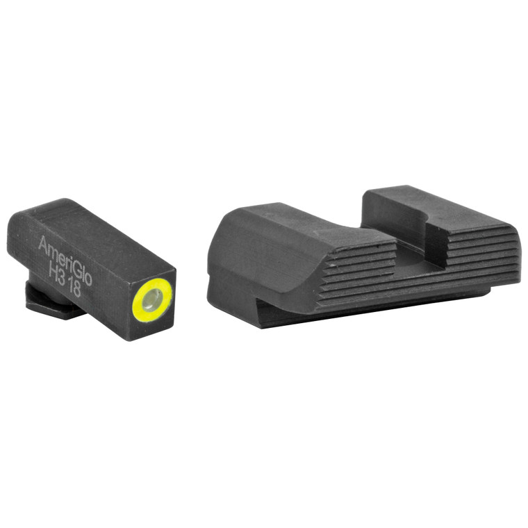 AmeriGlo Protector G/L Night Sight for Glock 42/43 with Black Serrated Rear and Tritium Green Front