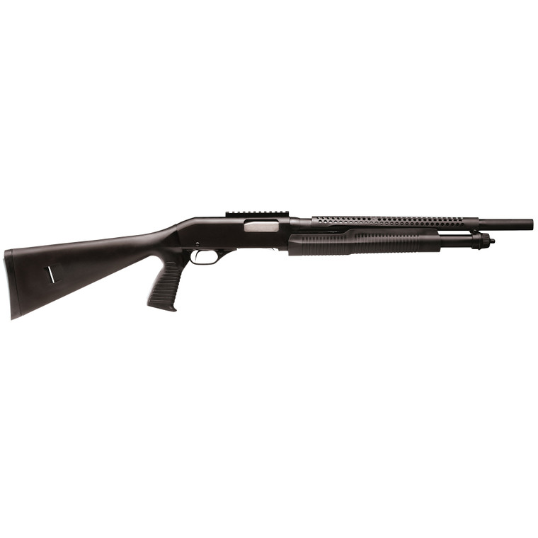 Stevens Model 320 12 Gauge Pump Action Shotgun with 18.5-Inch Barrel and Synthetic Pistol Grip